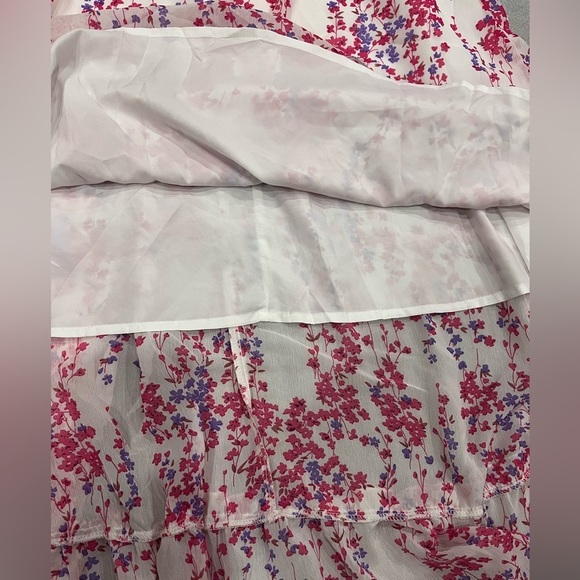 [US8]Seasty WMN Midi Dress L/S Floral Frill Trim Flounce Sleeve Ruffle Hem Dress - Picture 13 of 14